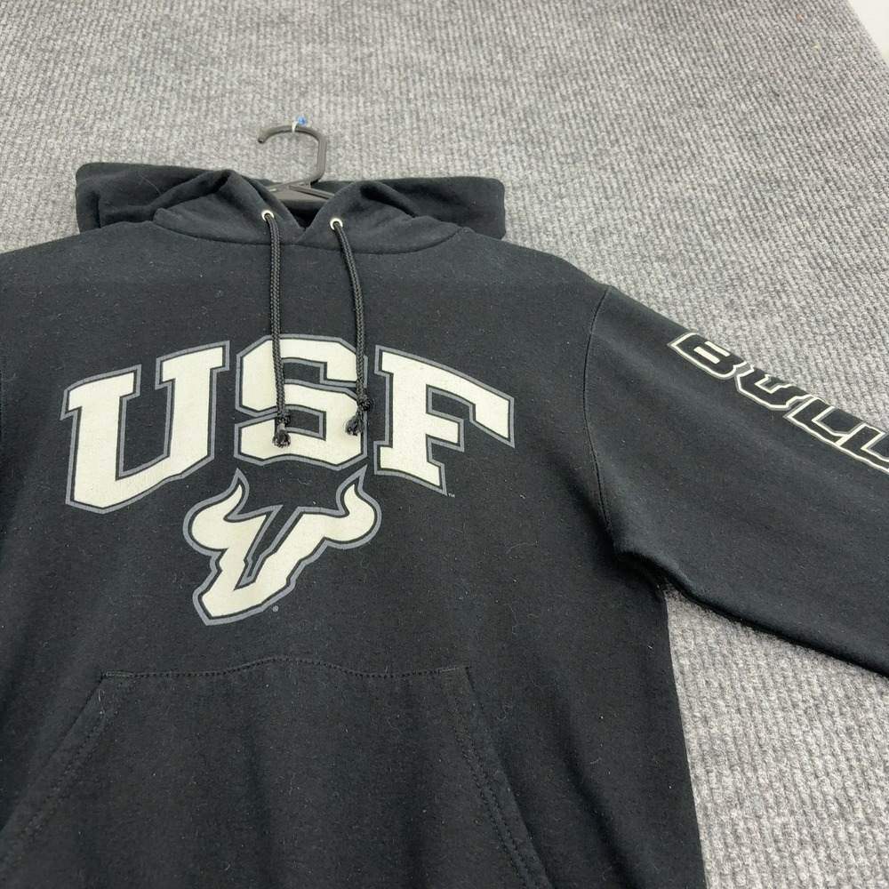 USF Bulls Champion Hoodie Men XS Black Cotton Polyester Fleece Sporty Streetwear